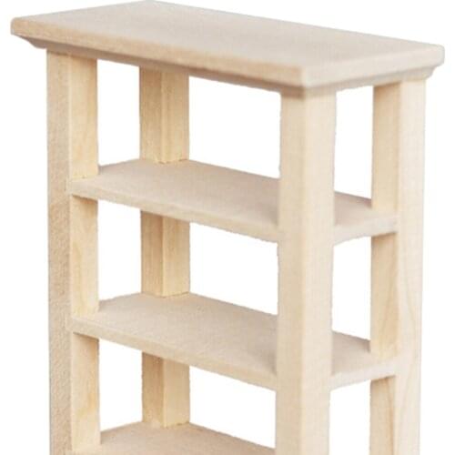 1/12 Doll House Miniature Wood Shelves Cupboard Cabinet Rack Furniture DIY