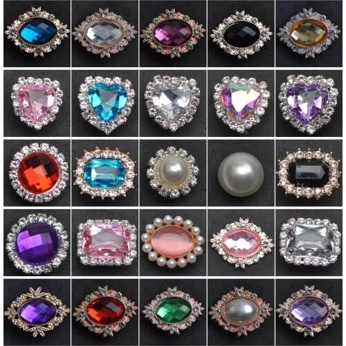 1PCS Crystal Pearl Color Croc Charms Shoe Accessories Decorations For Croc Bracelet fit Bracelets Shoe JIBZ
