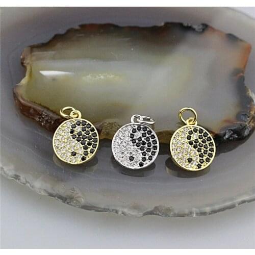 12mm 20pcs/lot Delicate cubic zirconia micro pave charm,plating cz pendant,necklace/bracelet/earring charm jewelry accessories