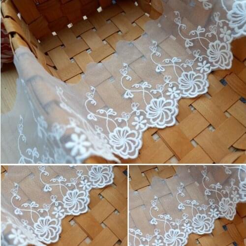19 Yards 10cm Mesh Cotton Embroidery Lace Trim Handmade DIY Garment Needlework Sewing Accessories Fabric Clothing Decoration 124