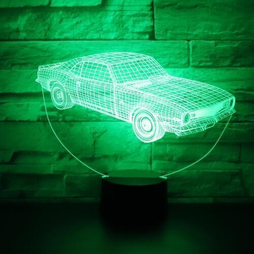 3D LED Night Light Dynamic Car with 7 Colors Light for Home Decoration Lamp Amazing Visualization Optical Illusion Awesome