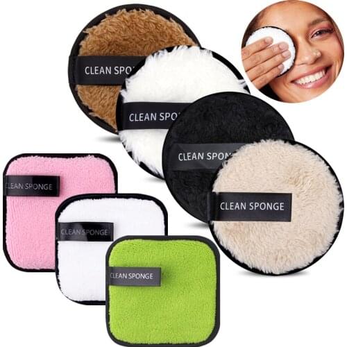 4pcs Reusable Makeup Remover Microfiber Cloth Cleansing Face Towel Double Layer Makeup Remover Pads Skin Care Washable Sponges