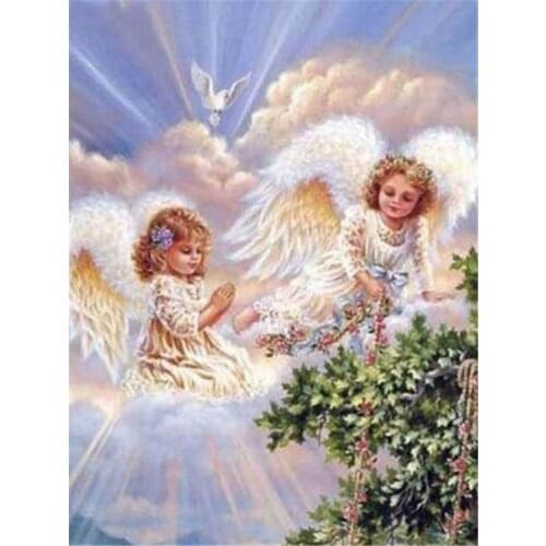 Angel Girl Landscape Pre-Printed 11CT Cross Stitch Embroidery Kit DMC Threads Knitting Craft Handmade Painting Floss Jewelry