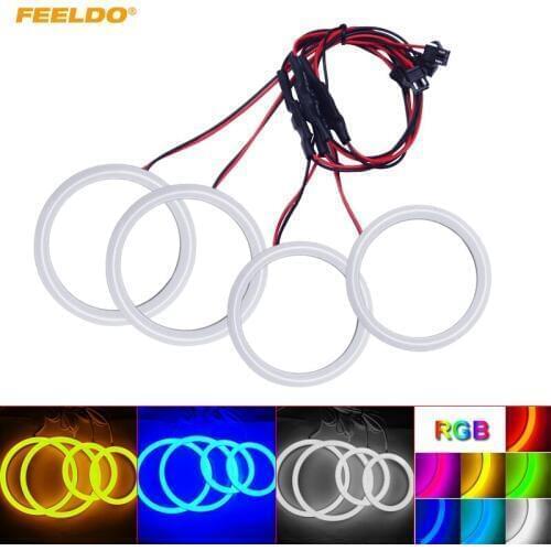 FEELDO 2X70mm 2X80mm Car Xenon Cotton Angel Eyes Halo Ring Light DRL For Lada Vaz 2109 Headlight #HQ1122
