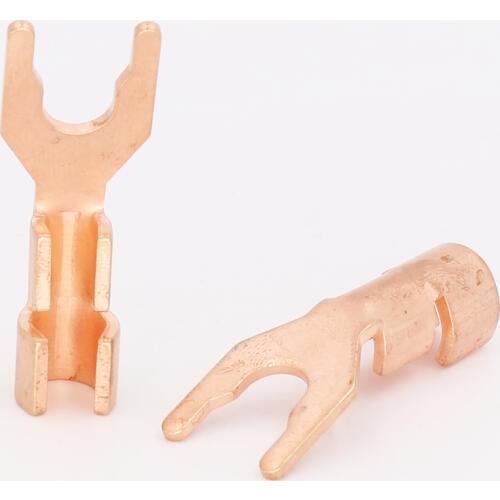 Hi-End Red copper Y spade speaker cable connectors 8pieces