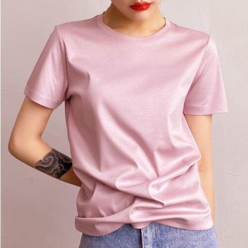 Classic fashion quality womens soft casual breathable short sleeve T-shirt