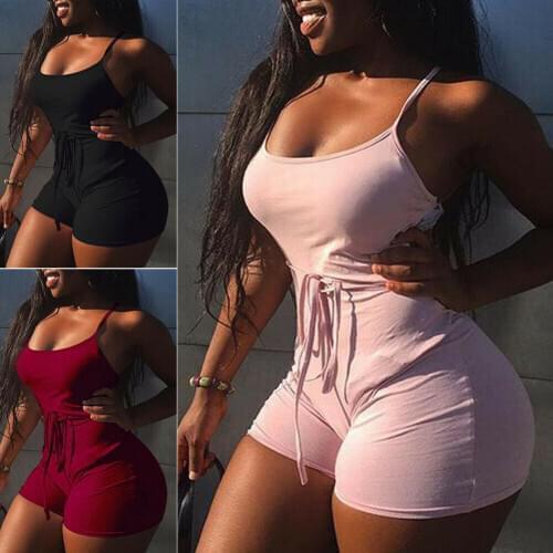 Casual Ladies Yoga Short Romper Jumpsuit Leotard Sleeveless V-neck Stretch Bandage Rompers Sports Exercise Fitness Yoga Clothes