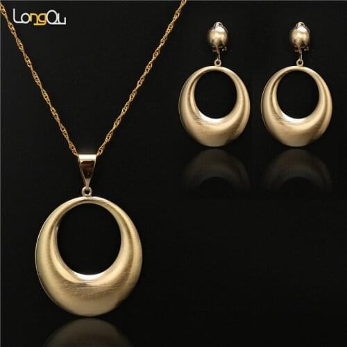 Women Jewelry Set Letter Shine Pendant Necklace Stud Earrings Set Stainless Steel Jewelry Sets