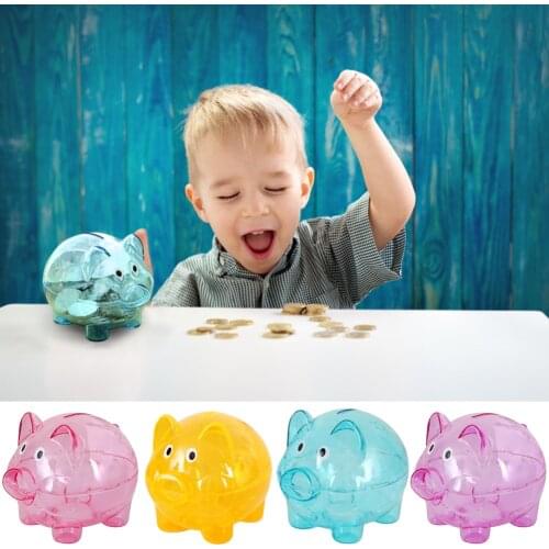 Money Piggy Bank Box Transparent Candy Saving Cartoon Pig Shaped Toys Lightweight Portable Box Outdoor Part