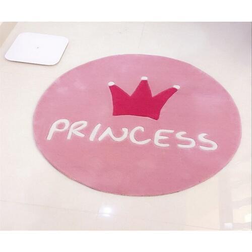 The princess crown round carpet children pink bedroom bedside chair cushion basket computer cute lovely girl fashion rug playmat