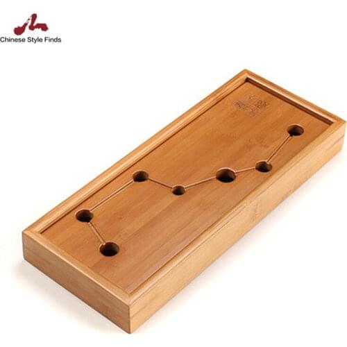 Creative Seven star Kung Fu Tea Set Natural Bamboo Tea Tray Rectangular Traditional Bamboo Tea Tray Chahai Tea Table bamboo tray