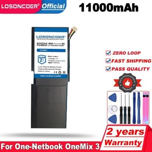 LOSONCOER Top Brand 100% New 11000mAh For One-Netbook OneMix 3 OneMix3 506480 New