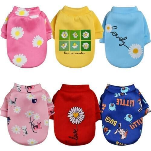 Cute Print Small Dog Clothes Hoodie Coat Winter Warm Pet Clothes for Dogs Chihuahua Shih Sweatshirt Puppy Cats Pets Clothing