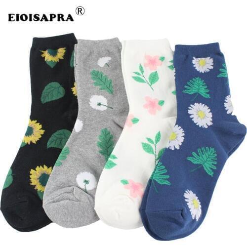 Lovely Jacquard/Plants Women Socks Printing Pattern Art Creative Korean Animal/Cactus Socks Funny Socks Kawaii Sokken Calcetines