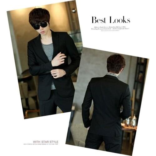 Men Blazer Coat Slim Suit Korean Style Black Casual Business Daily Jackets NYZ Shop