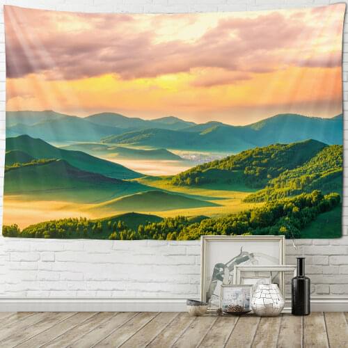 Landscape Wall Tapestry, Colorful Clouds, Water, Decoration In The Forest, Scene Cloth