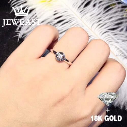 Natural Diamond 18K Gold Pure Gold Rings AU 750 Gold Solid Beautiful Upscale Trendy Classic Fine Jewelry Women Hot Sell New 2020