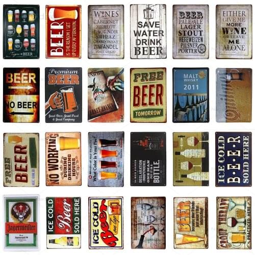 NEW Beer Metal Tin Sign Metal Poster Plaque Metal Vintage Wall Decor Bar Pub Club Man Cave Decorative Plate Vintage Signs Metal