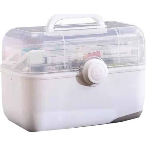 Large Capacity Medicine Organizer First Aid Kit Storage Box Holder with Drawer and Pills Case Medicial Chest for Home or Car