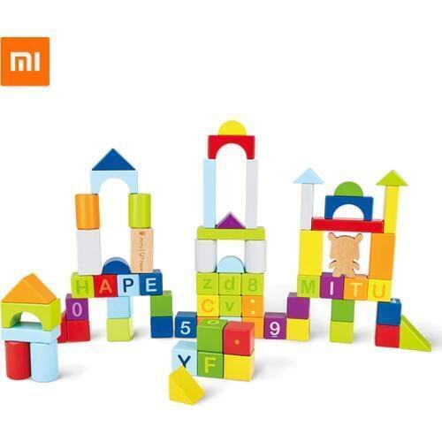 Original Xiaomi Mijia MITU Hape 70pcs Puzzle Building Blocks Early Education Kids Toy 26 Letters 10 Numbers Educational Toys