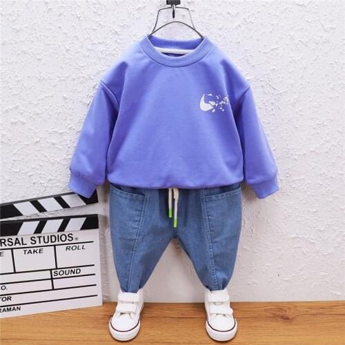 0-5 Year Spring Autumn Boy Girl Clothing Set 2021 New Fashion Active Solid Top+Pant Kid Children Baby Toddler Boy Girl Clothing