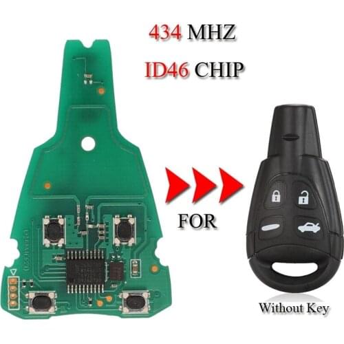 Kutery 10pcs/Lot Remote Car Key Circuit Board For SAAB LTQSAAM433TX Before 2011 4 Buttons With 434MHZ ID46 PCF7946 Chip