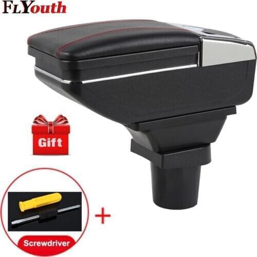 For Toyota Yaris Vitz Hatchback 2006-2011 Car Armrest Box Center Storage Box With Cup Holder Ashtray Arm Rest Rotatable