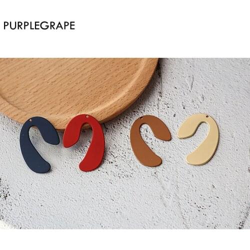 Simple spray paint alloy DIY earrings accessories material pendant homemade multi-function irregular V shape 4pcs