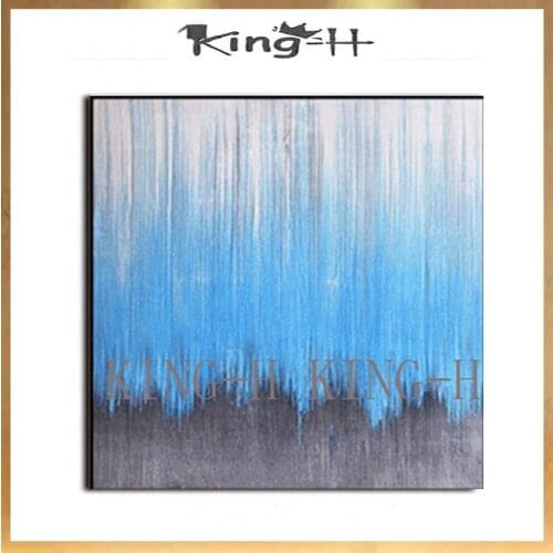 Hand painting blue high quality abstract painting oil painting decoration home modern fashion style, hotel lobby sofa