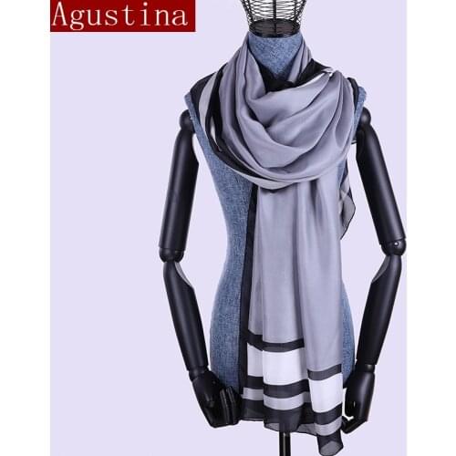 100%Silk feeling scarf hijab scarves for women shawl wrap luxury fallow high designer brand quality fashion Print Soft long 2018