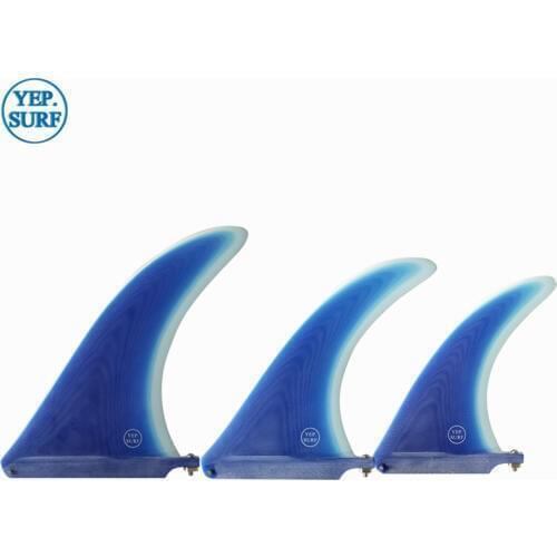 Blue color Surf longboard fin 8/9/10.25 inch Surf 8/9/10.25 inch Fin Fibreglass in Surfing single Fin stand up paddle