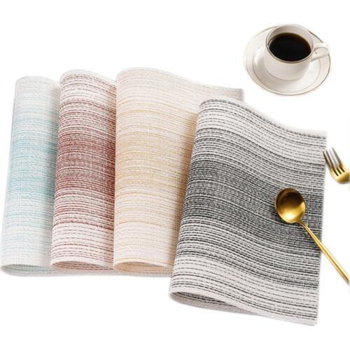 Nordic Stripe Placemat Bowl Oil-proof Waterproof Skid-proof Drink Coasters Set Kitchen Accessories Decoration Home Marble Decor