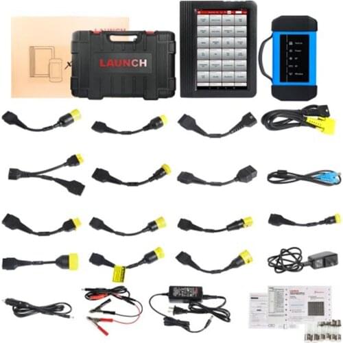 Launch V+ X431 PRO3 10.1inch Tablet Global Version with HD3 Ultimate Heavy Duty Adapter Work on both 12V 24V Cars and Trucks