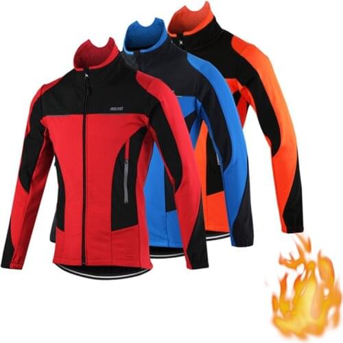 ARSUXEO Cycling Jacket Waterproof Windproof Thermal Fleece MTB Bike Jersey Mountain Bicycle Riding Sportwear Autumn Winter Coat