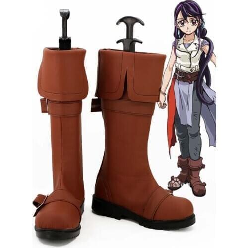 Yu-Gi-Oh! Lulu Obsidian Brown Cosplay Boots Shoes Anime Party Cosplay Boots Custom Made Women Shoes