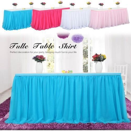 Table Skirt Wonderland Table Tutu Skirting Wedding Birthday Baby Shower Home Banquet Party Decoration PI6