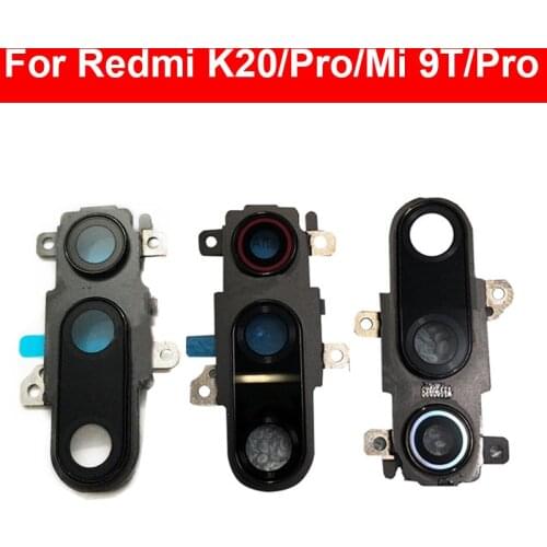 Back Rear Camera Lens Glass Cover Frame For Xiaomi Redmi 9T K20 Pro Main Big Camera Cover Frame + Sticker Replacement Repair