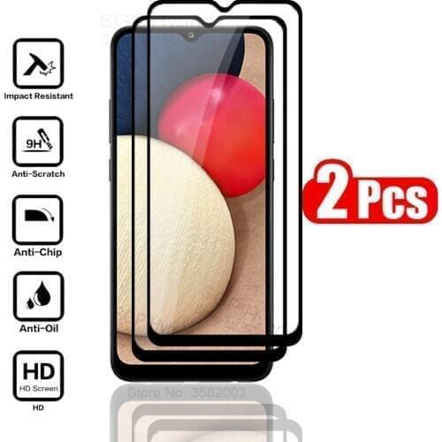2pcs full cover protective glass For samsung a02s case For samsung galaxy A02s a 02s 02 s A025F 6.5'' tempered glass phone cover