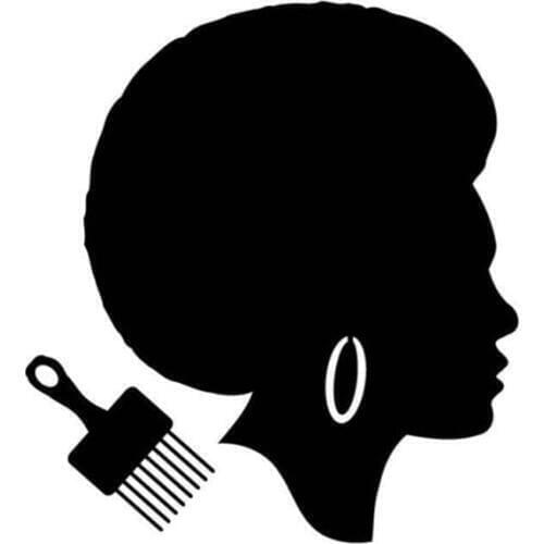 Woman With African Hairstyle And Comb Art Design Car Sticker Vinyl Car Packaging Accessories Product Ethnic