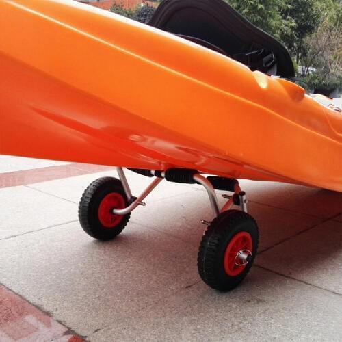 1 Pair 10"/ 25.4cm Outer Diameter Replacement Puncture Proof Rubber Tyre on Red Wheel for Kayak Canoe Trolley/Trailer/Cart Boat