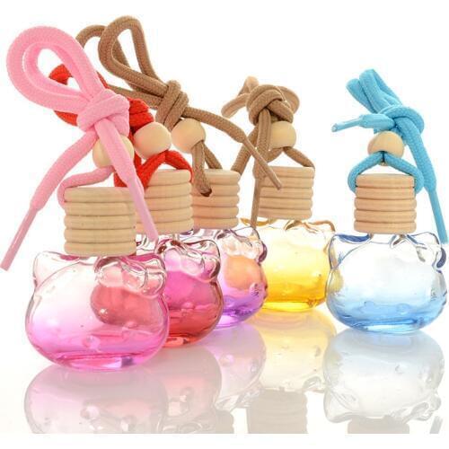 10ml Car Perfume Diffuser Bottle Pendant for Essential Oils Car Hanging Ornament Cat Shaped Empty Bottles 200pcs/lot