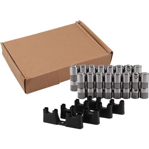 16Pcs Hydraulic Roller Lifters Kit with Guide Trays 12499225 for GMC LS2 LS7