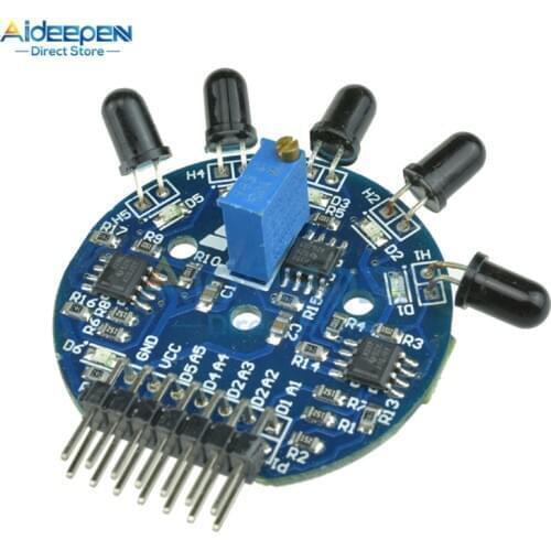 3.3V-9V 5 Way Flame Sensor Module 5 Road Digital Analog Signal Dual Output Fire Detection Sensor Module For Arduino DIY Kit