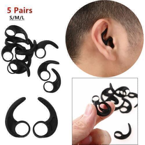 5 Pairs S/M/L Silicone Earbuds Cover With Ear Hook Clip Hook Ear Hanger Bracket For Sports Bluetooth Headset Earphone Accessorie