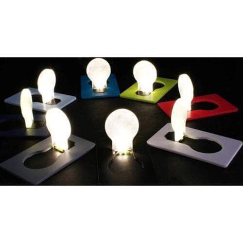 5pcs/lots Portable Pocket Colorful Wallet Novelty Pocket LED Card Night Light Bulb Lamp Purse Wallet Size Child Night Light Gift