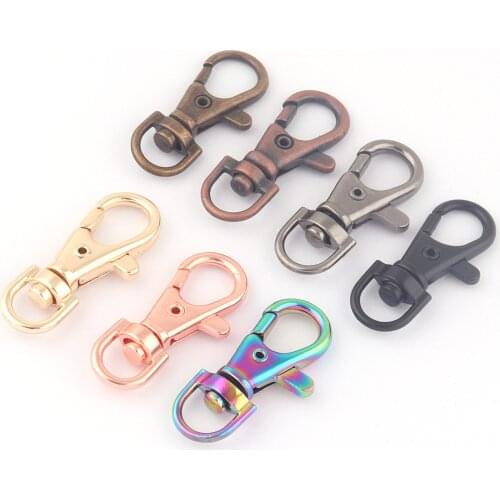 9mm Rainbow Swivel Clasp Claw Dog Collar Hook Lobster Strap Clip Purse Bag Handbag Key Ring Webbing Keychain Hardware Supplies