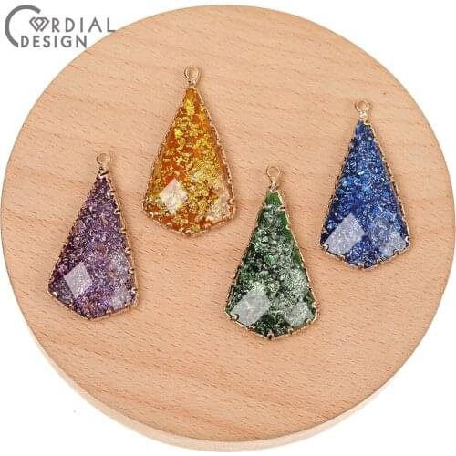 Cordial Design 50Pcs 20*39MM Jewelry Accessories/Charms/DIY Making/Marble Effect/Drop Shape/Pendant/Hand Made/Earring Findings