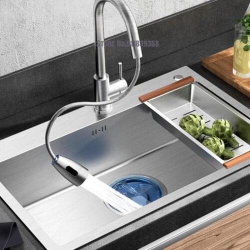 Kitchen Sink Package Large Single-slot 304 Stainless Steel Sink And Sink Under The Countertop