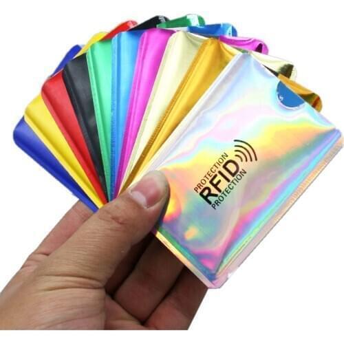 5Pcs Anti Rfid NFC Wallet Blocking Reader Lock Bank Card Holder Id Bank Card Case Protection Metal Credit Card Holder Aluminium