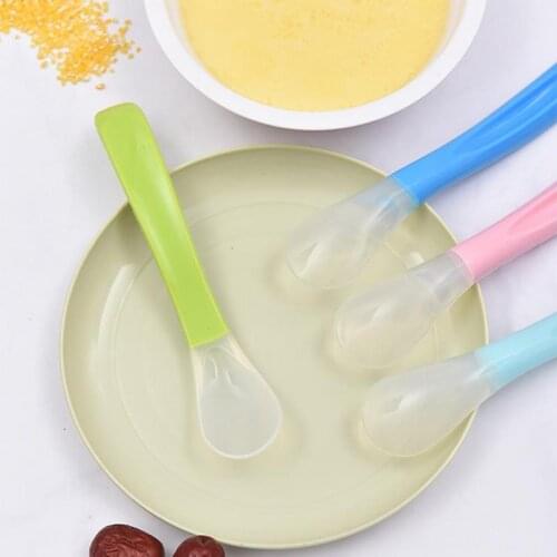 Baby Soft Silicone Spoon Candy Color Infant Spoon Cute Feeding Spoon Children Food Baby Feeding Dishes Feeder Appliance